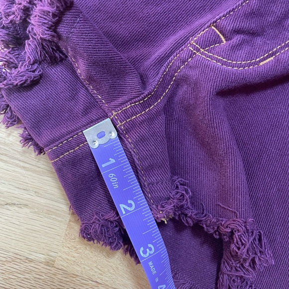 PacSun Eco Violet High Waisted Denim Festival Shorts Size 23 EUC - Picture 13 of 14